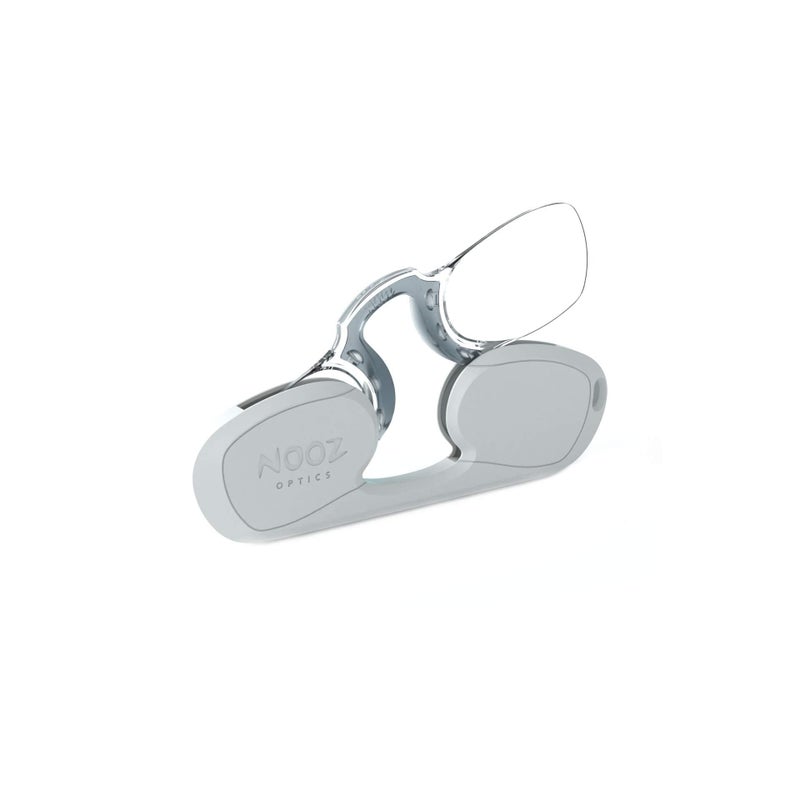 NOOZ Armless Reading Glasses for Women & Men â€“ Ultra-Lightweight 6g - Presbyopia Readers with Keychain Case - Rectangular - Silver - 1,5 - Image 1